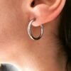 Boucles d'Oreilles Silver Medium Circle