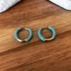 Boucles d'Oreilles Golden Blue Circle – Image 3