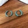 Boucles d'Oreilles Golden Blue Circle – Image 4
