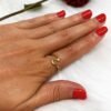 Bague Ajustable Golden Big Wave