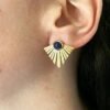 Boucles d'Oreilles Golden Geometric Lapis Lazuli