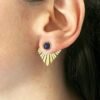 Boucles d'Oreilles Golden Geometric Lapis Lazuli – Image 2