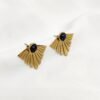 Boucles d'Oreilles Golden Geometric Lapis Lazuli – Image 4