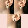 Boucles d'Oreilles Golden Geometric Lapis Lazuli – Image 6