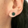 Boucles d'Oreilles Silver Geometric Malachite – Image 3