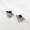 Boucles d'Oreilles Silver Geometric Malachite – Image 4