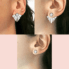Boucles d'Oreilles Silver Geometric Rose Quartz – Image 6